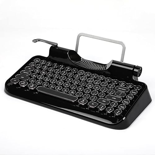 MLYYYDSS タイプライター スタイル メカニカル有線およびワイヤレス キーボード、タブレット スタンド付き、Bluetooth 接続
