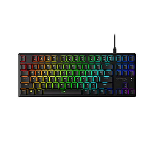 XiaomeiHan ゲーミングキーボードキーボードアロイオリジンズコアRGBゲーミングキーボード87キーメカニカルキーボードレッドスイッチ静音設計 PC用キーボード 長時間稼働 テレワーク リモート 在宅勤務 (Size:One Size; Color:#1) KY8024KEFM1