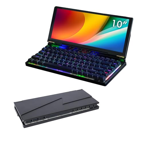 THANKO 10インチモニター搭載メカニカルキーボード KWSD25CBK モニター付き サブディスプレイ タッチスクリーン 有線 一体型 折りたたみ コンパクト 省スペース TypeC タッチ式