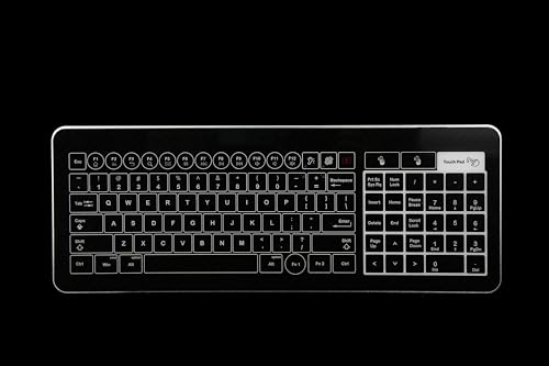 HYUENG Bastron 有線ガラスタッチキーボード タッチパッド付き 防水 表面 防塵 B10 Black