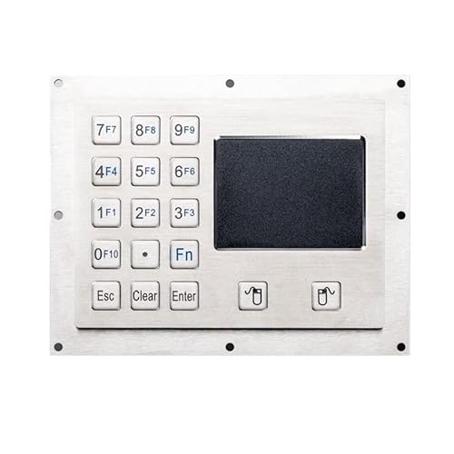 JGBVFFH IP65防水15キー産業用金属キーボード、タッチパッドとマウスボタン付き、防爆鉱山コントロールボックス用