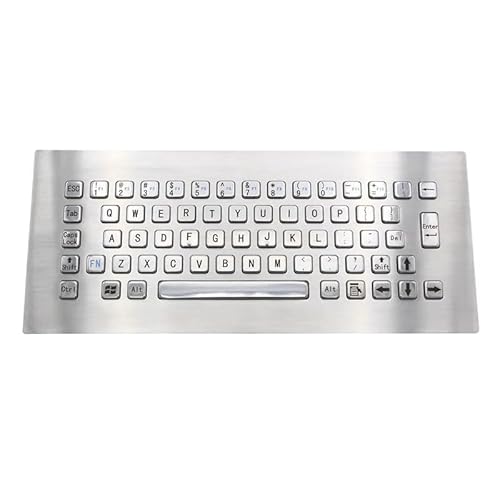 JGBVFFH USB 65 キーステンレス鋼パネルマウント頑丈な金属キーボードキオスク CNC マシン用破壊行為防止工業用キーボード