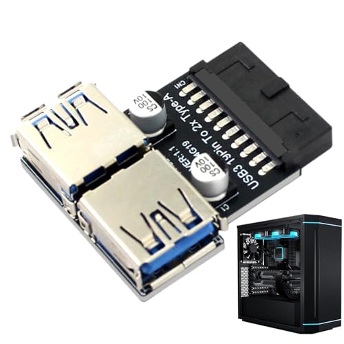 マザーボード ヘッダー アダプター、PC メインボード USB コンバーター - 双方向 USB3.0 19/20 ピン メインボード コンバータ - 効率的な Ph22T アダプター、19Pin/20Pin インターフェイスをサポート USWBOUNRI1O6LULSNJAE