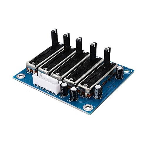 Rakstore ステレオ 5バンド イコライザー EQ ボード 調節可能 5セグメント オーディオ トーン プリアンプ ボード モジュール デュアル電源