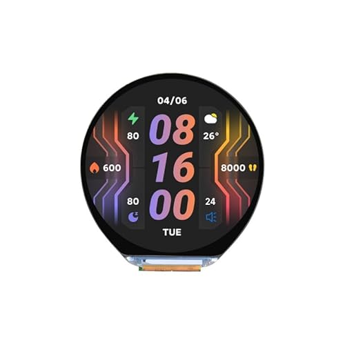 TUOPUONE ESP32-S3 1.46インチ ラウンドディスプレイ開発ボード、412×412解像度、WiFiとBLEをサポート、加速度計とジャイロスコープセンサー、オンボードスピーカーとマイク、保護カバーガラスなし ESP32-S3-Touch-LCD-1.46B