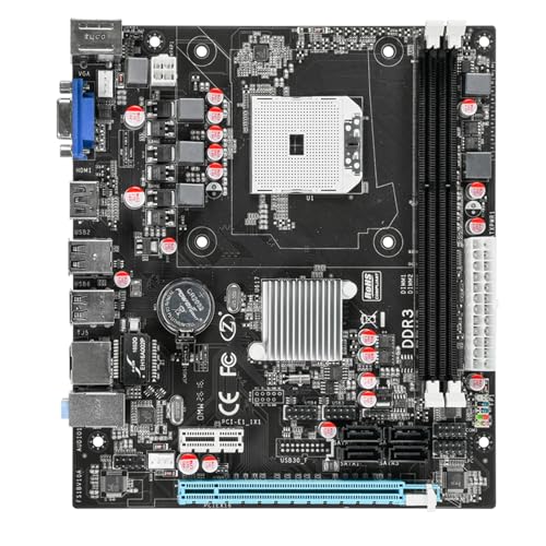Daconovo DDR3 コンピュータマザーボード FS1 CPU サポート AMD A4、A6、A8 シリーズプロセッサー 最大 16G メモリをサポート 1066HMz/1333HMz Realtek 100Mbit USB2.0 SATA2.0 全固体コンデンサー 高速伝送 強力な互換性