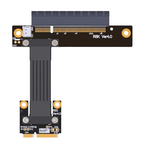 QWADCS PCIe Gen4 マザーボード Mini-PCIe スロットから PCI Express 4.0 x8 延長ケーブル mPCIe 内蔵 PCI-E4.0 8x SSD ライザー リボン アダプター(25cm)