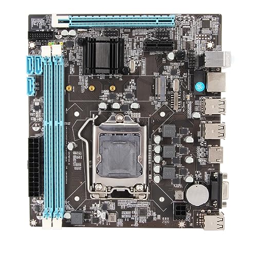 ASHATA H61 LGA 1155 Gaming ATX マザーボード LGA1155 ソケット I3 I5 I7 チャンネル 8GB DDR3 VGA 100Mbps LAN HDMI PCIe 3.0 x16スロット、PCIe x1、M.2 NVMe NGFFスロット用 ASHATA5evzn21mw8