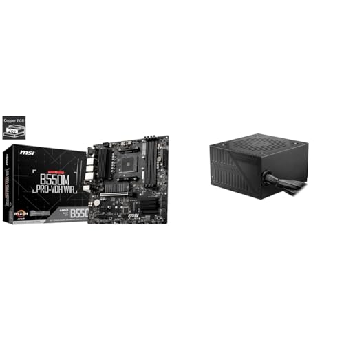 MSI 【セット買い】MSIマザーボード B550M PRO-VDH WIFI Ryzen 5000シリーズ (AM4)対応 M.2ヒートシンク Wi-Fi機能 MicroATX [AMD B550 搭載] MB5033 + MAG A650BNL 80 PLUS BRONZE認証 650W 奥行140mm コンパクトサイズ PC電源ユニット PS1406