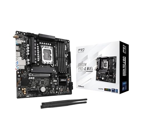 ASRock B860M Pro A WiFi 6E Intel Core Ultra (Series 2) B860 DDR5 最大8666+(OC) MHz 256GB M.2 LGA1851 Micro ATX マザーボード BIOS フラッシュバック SATA3 6.0 Gb/s PCIe 5.0 Realtek 2.5G LAN。
