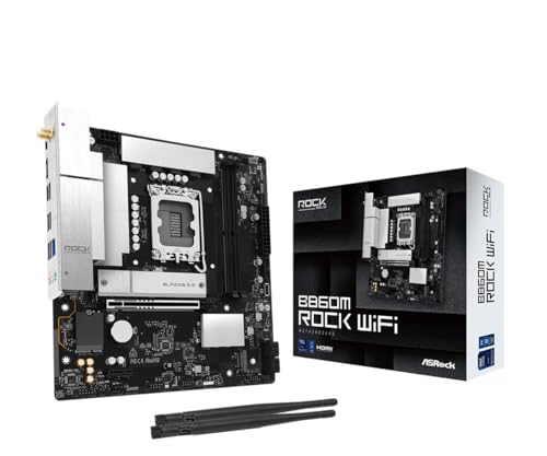 ASRock マザーボード B860M Rock WiFi Intel CPU Core Ultra (LGA1851) 対応 B860 チップセット DDR5 Micro ATX マザーボード 【国内正規代理店品】 90-MXBU60-A0UAYZ