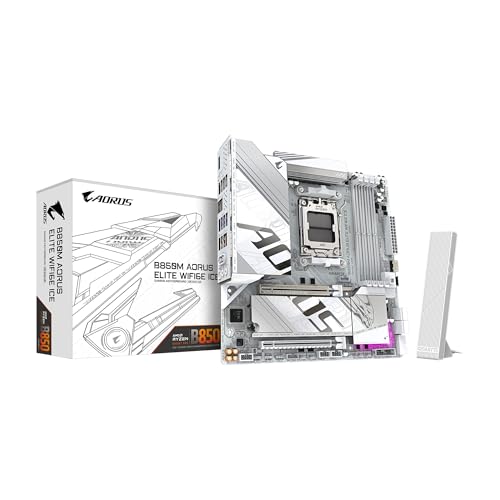 GIGABYTE 【並行輸入品】 GIGABYTE B850M AORUS ELITE WIFI6E ICE - AMD Ryzen 用 ホワイト色 MicroATX 上位ゲーミングマザーボード MB6677
