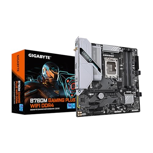 GIGABYTE Gaming GIGABYTE B760M Gaming Plus WiFi DDR4 LGA 1700 Intel B760 M-ATX マザーボード DDR4付き 2* M.2 PCIe 4.0 フロントUSB 3.2 Gen 1 Type-C、WiFi 6 GbE LAN、Q-Flash Plus、PCIe EZ-Latch