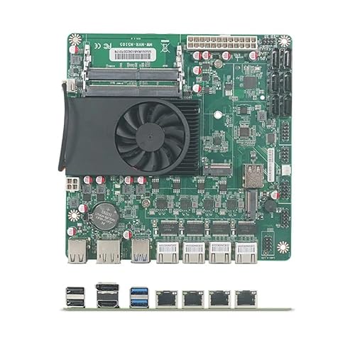 HKUXZR N5105 NASマザーボード、4ポートi226/i225 2.5GbE LAN、M.2 NVMe×2、SATA3.0×6、DDR4×2、Mini ITXソフトルーターVPN Openwrt ベアボーンマイクロアプライアンス DIY