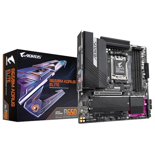 GIGABYTE B650M AORUS Eliteマザーボード - AMD Ryzen 9000 CPU、12+2+2フェーズVRM、最大8000MHz DDR5、1xPCIe 5.0 + PCIe 4.0 M.2、2.5GbE LAN、USB 3.2 Gen 2x2に対応