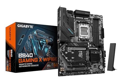 GIGABYTE B840 Gaming X WIFI6E マザーボード - AMD Ryzen 9000プロセッサ、12+2+2フェーズVRM、最大7600MHz DDR5(O.C)、2xPCIe 4.0 + PCIe 3.0 M.2 x 1、Wi-Fi 6E 2.5GbE LAN、USB 3.2 Gen 2。 B840 GAMING X WF6E