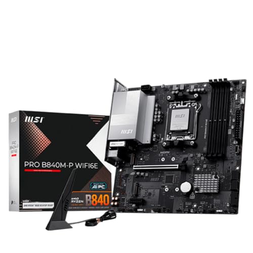 MSI Pro B840M-P WIFI6E AM5 4X DDR5 2X M.2 PCIe 4.0 USB-C WiFi 6E BT 5.3 Micro ATX マザーボード。