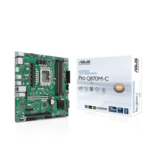 ASUS Pro Q870M-C-CSM Micro-ATX mATX Q870 ビジネスマザーボード インテル® Core™ Ultraプロセッサー (シリーズ2) & Intel® vProサポート、強化されたセキュリティ、信頼性、管理性。