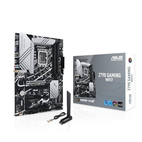 ASUS Z790 GAMING WIFI7 LGA 1700 ATXマザーボード、PCIe 5.0、3つのM.2スロット、14+1 DrMOS、DDR5、WIFI 7、Realtek 1Gb LAN、HDMI TM、USB 3.2 Gen 2x2 Type-C、フロントUSB 3.2 Gen 1 Type-C、Thunderbolt USB4。