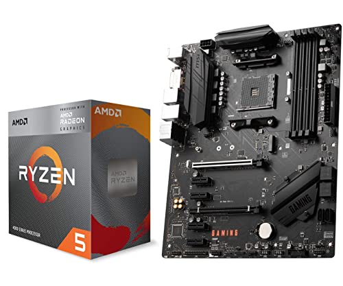 Inland マイクロセンター AMD Ryzen 5 4600G 6コア 12スレッドロック解除デスクトッププロセッサー Wraith Stealth Cooler バンドル MSI B550 Gaming GEN3 ゲーミングマザーボード (AMD AM4、DDR4、PCIe 3.0、ATX)