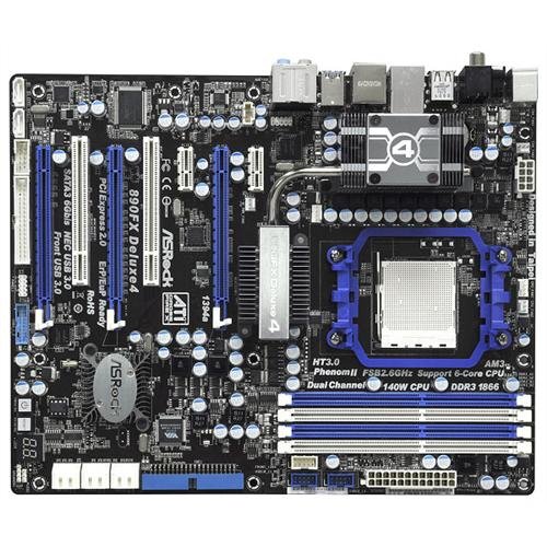 ASRock 890FX Deluxe4 マザーボードソケット AMD AM3 890FX 4x DDR3メモリ ATX