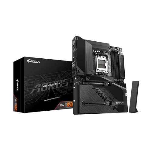 GIGABYTE B850 AORUS ステルス AMD AM5 ATX マザーボード、AMD Ryzen 9000/8000/7000シリーズプロセッサ、DDR5、14+2+2電源フェーズ、4X M.2、PCIe 5.0、USB-C、WIFI7、5GbE LAN、EZラッチに対応。 B850 AORUS STEALTH