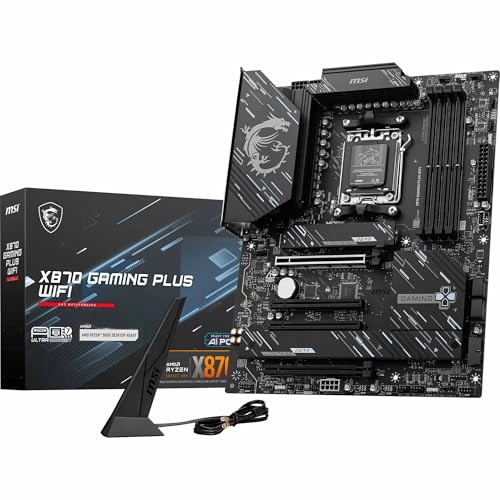 MSI X870 Gaming Plus WiFi V1マザーボード、ATX-AMD Ryzen 9000/8000/7000プロセッサ、AM5-60A SPS VRM、DDR5 Memory Boost 8200+ MT/s (OC)、PCIe 5.0 x16 & 4.0 x16、M.2 Gen5、 Wi-Fi 7、5G LAN。