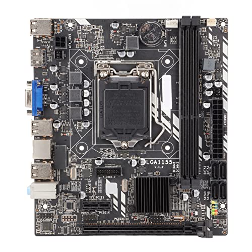 Pusokei H61M デスクトップマザーボード LGA1155 DDR3 デュアルチャンネル クアッドコア VGA 安定電源 コンピュータマザーボード I7 I5 I3 SATA2.0 USB3.0 USB 2.0 PCIE 1X用 PUSOKEI5zoknq79wb1614