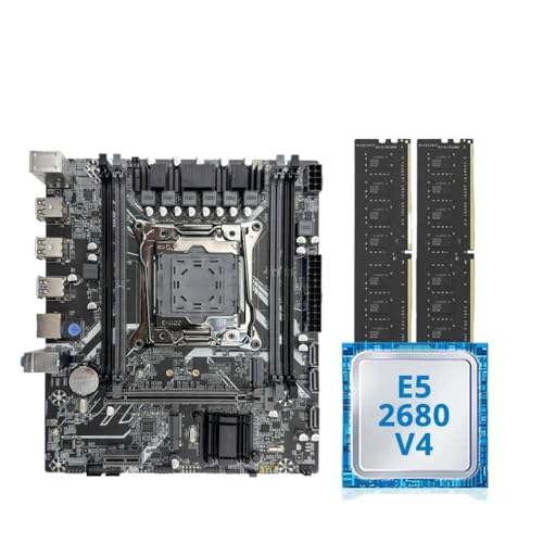 HDFEUt X99 ゲーミングマザーボードバンドル Xeon E5 2680 V4 プロセッサーと 16GB DDR4 2133MHz デュアルチャネル ECC RAM M.2 NVME デスクトップ PC 用 HDFEUt（ント） 789