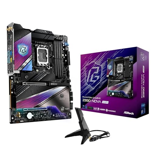 ASRock マザーボード Z890 Nova WiFi Intel CPU Core Ultra (LGA1851) 対応 Z890 チップセット DDR5 ATX マザーボード 【国内正規代理店品】