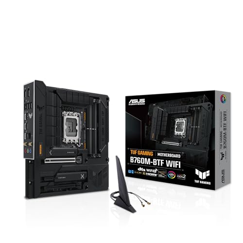 ASUS TUF Gaming B760M-BTF WiFi Intel B760 (LGA 1700) mATX マザーボード DDR5 PCIe 5.0 3X PCIe 4.0 M.2スロット 12+1 DrMOS Wi-Fi 6 2.5Gb LAN DP HDMI USB 3.2 Gen 2x2 Type-C、隠しコネクタデザイン
