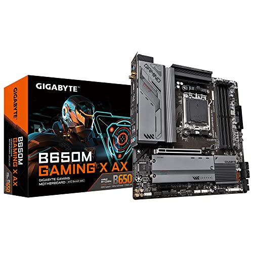 GIGABYTE B650M Gaming X AX マザーボード、AMD Socket AM5、Micro ATX、DDR5、PCIe 4.0 x 16、2X PCIe 4.0 x4、2.5GbE LAN & Wi-Fi 6E 802.11ax、DisplayPort/HDMI/USB-C
