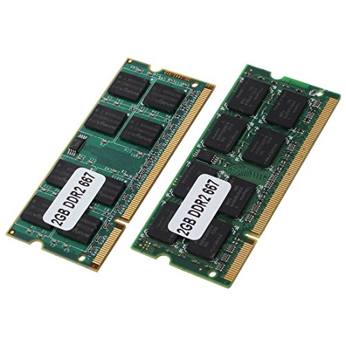 Vaorwne 2x 2GB DDR2 PC2-5300 SODIMM RAMメモリー 667MHz 200ピン ノートブック ラップトップのため メモリ 2GB 2GB