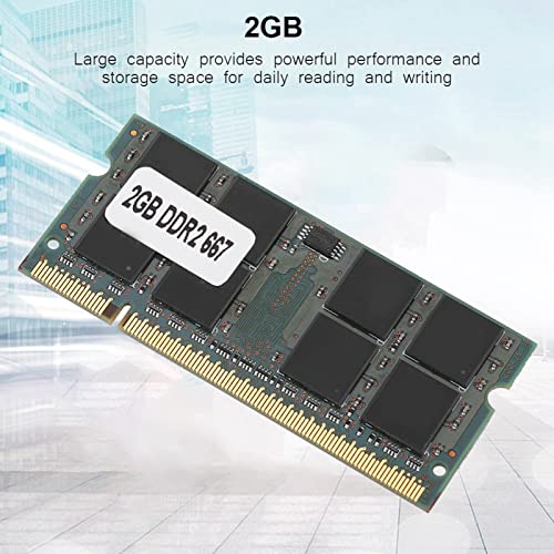 DDR2 2GB 667MHz PC2-5300 ノートブックメモリ、ラップトップ用 DDR2 RAM、マザーボード用 200 ピン付き高速 1.8V 低電圧モジュール、古いラップトップ用の互換アップグレード UJXLZ7z5eb9wdp0