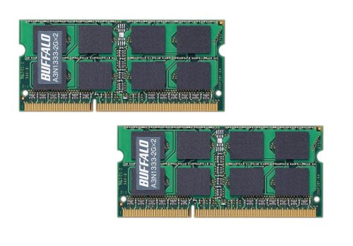 BUFFALO 【中古】 BUFFALO PC3-10600(DDR3-1333)対応 204Pin用 DDR3 SDRAM S.O.DIMM 2枚組 for Mac A3N1333-2GX2