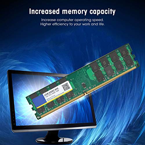 デスクトップコンピュータメモリバーモジュールDDR2 4GB 800Mhz PC2‑6400 1.8V 専用 チップとメモリ粒子を使用した強力で安定したパフォーマンス高効率で快適な操作効率的な作業および生活のための増加したメモリ容量 メモリ 4GB 4GB