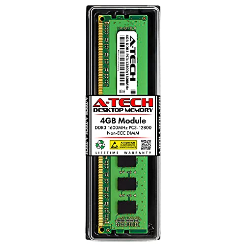 A-Tech 4GB RAM Replacement for HP B1S53AA | DDR3 1600MHz PC3-12800 2Rx8 1.5V UDIMM Non-ECC 240-Pin DIMM Memory Module
