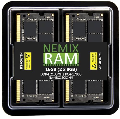 NEMIXRAM NEMIX RAM 16GB (2X8GB) DDR4 2133MHZ PC4-17000 2Rx8 1.2V 260-PIN Non-ECC Unbuffered SODIMM KIT Compatible with POSIFLEX HC-1621 21.5 High End Touch Scr