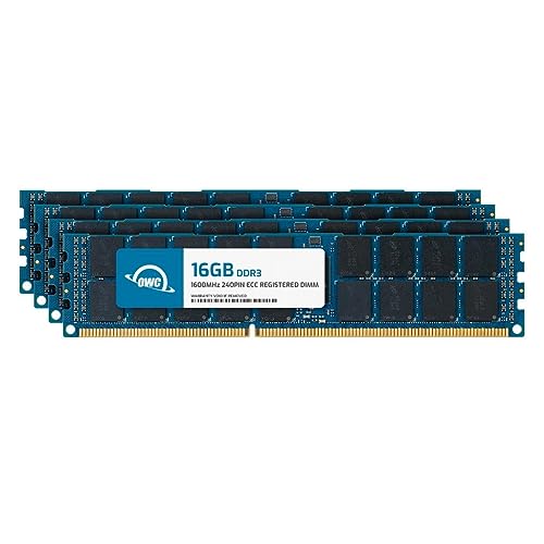 OWC 64GB (4x16GB) DDR3L 1600 PC3L-12800 CL11 2Rx4 240ピン 1.35V ECC レジスタード DIMM メモリ RAM モジュール アップグレードキット Supermicro SuperServer Series 8047R 8048B F617R2 F617R3 F627G2に対応 OWC1R6T32R4064S-B682-SF