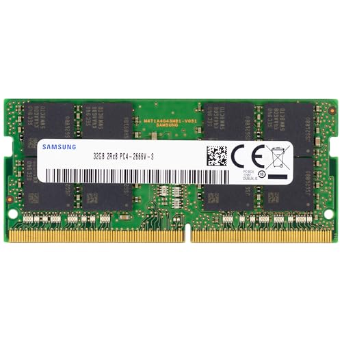 Samsung 32GB DDR4 2666MHz PC4-21300 (PC4-2666V) CL19 SODIMM 2Rx8 デュアルランク 1.2V 260ピン ノートパソコン、ノートブック RAMメモリ メモリ 32GB 32GB