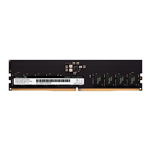 TEAMGROUP Elite DDR5 16GB 5600Mhz PC5-44800 CL46 ノンECCアンバッファード UDIMM 288ピン PC コンピューター デスクトップメモリモジュール RAM Intel & AMD TED516G5600C4601対応