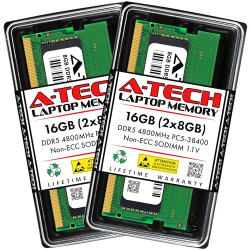 A-Tech 16GB キット (2x8GB) RAM MSI Vector GP66 12U (DDR5) 12UEO 12UGSO 12UHO 12UHSO ゲーミングノートパソコン | DDR5 4800MHz PC5-38400 SODIMM 1.1V 262ピン ノンECC SO-DIMM メモリアップグレード