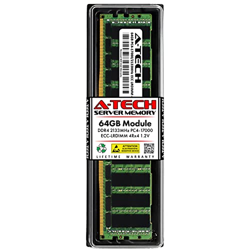 A-Tech 64GB RAM 交換用 HPE 726724-B21 774176-001 752373-091 | DDR4 2133MHz PC4-17000 ECC LRDIMM 4Rx4 1.2V 負荷軽減 DIMM メモリ Apollo ProLiant Gen9サーバー対応