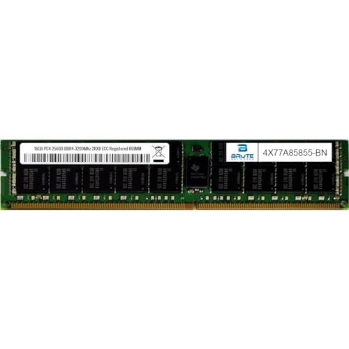 Brute Networks 4X77A85855-BN - 16GB PC4-25600 DDR4-3200Mhz 2Rx8 ECC Registered RDIMM (OEM PN# 4X77A85855と互換性があります)