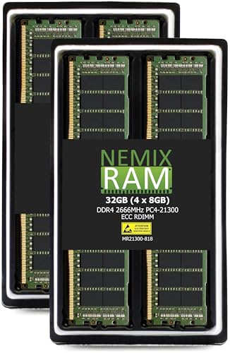 NEMIXRAM NEMIX RAM 32GB (4x8GB) DDR4-21300 PC4-2666 ECC RDIMM 登録メモリアップグレード Dell PowerEdge R440ラックサーバー用