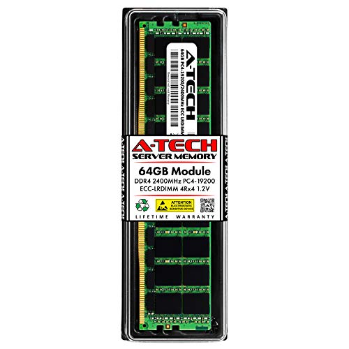 A-Tech 64GB 交換用 HP 805358-K21 - DDR4 2400MHz PC4-19200 ECC 負荷軽減 LRDIMM 288ピン 4Rx4 1.2V - シングルサーバーメモリ RAM スティック (805358-K21-ATC) ARS351