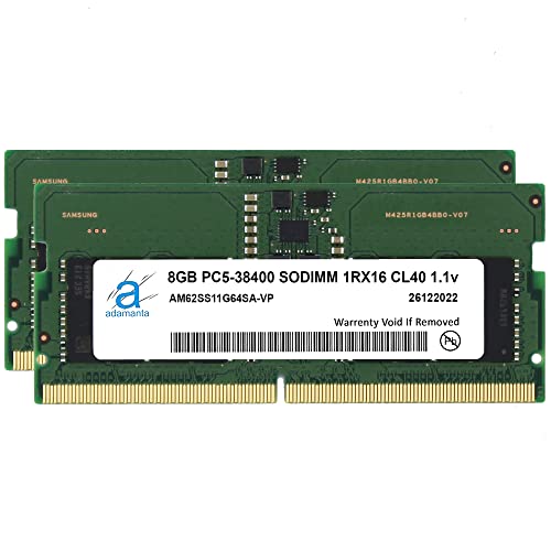 Adamanta 16GB (2x8GB) Dell OptiPlex 7000 Micro DDR5 (2022) ノートパソコン DDR5 4800MHz PC5-38400 SODIMM 1Rx16 CL40 1.1v ノートブック メモリモジュール アップグレード RAM AM62SS11G64-VP