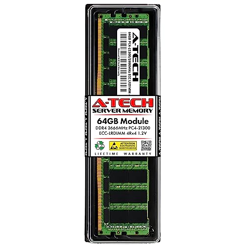 A-Tech 64GB RAM 交換用 Cisco UCS-ML-X64G4RSHS | DDR4 2666MHz PC4-21300 ECC LRDIMM 4Rx4 1.2V 288ピン 負荷低減 DIMM メモリモジュール UCS-ML-X64G4RSHS-ATC
