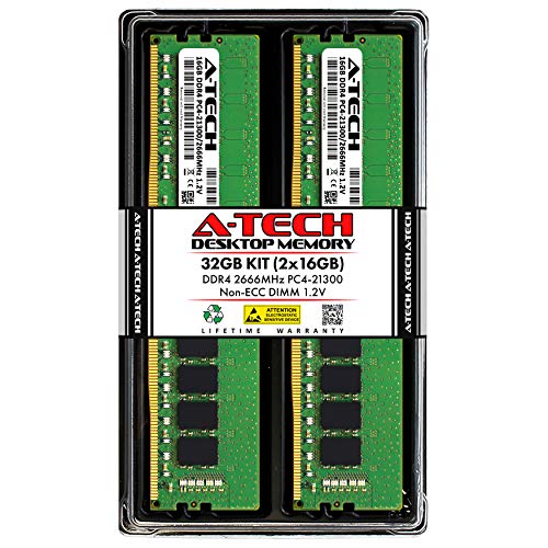 A-Tech 32GB (2x16GB) RAM Dell OptiPlex 3090 SFF/タワー用 | DDR4 2666MHz PC4-21300 非ECC DIMM 1.2V - デスクトップメモリ アップグレードキット AOW799