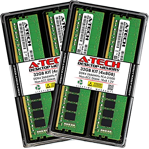 crucial 32GB Kit (8GBx4) DDR4 2666 MT/s (PC4-21300) CL19 SR x8 Unbuffered DIMM(CT4K8G4DFS8266) 目安在庫=△